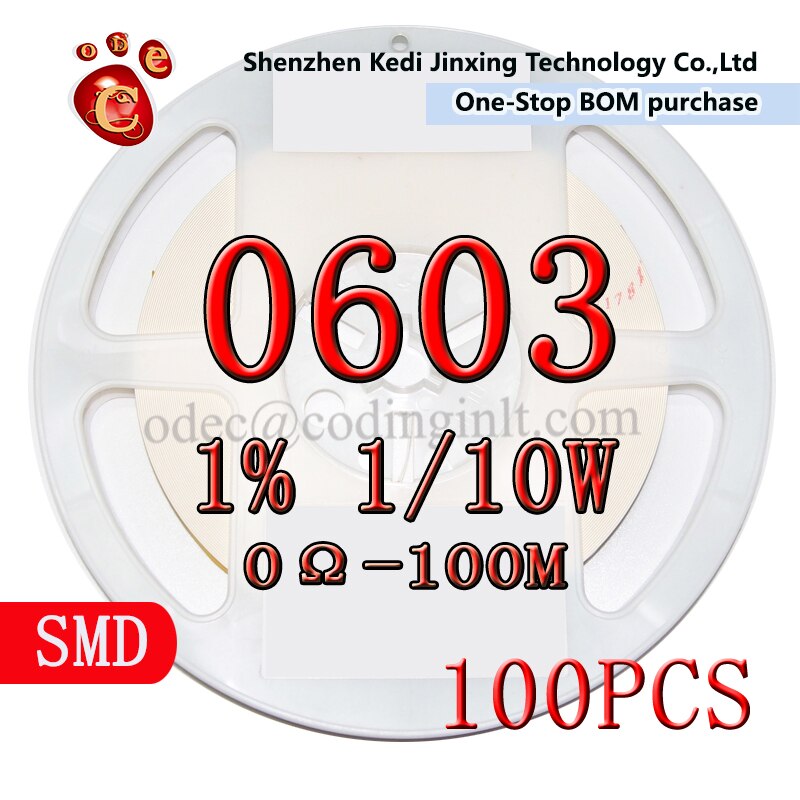 2.2M 0603 SMD resistor 1% 1/10W Chip 100pcs/lot