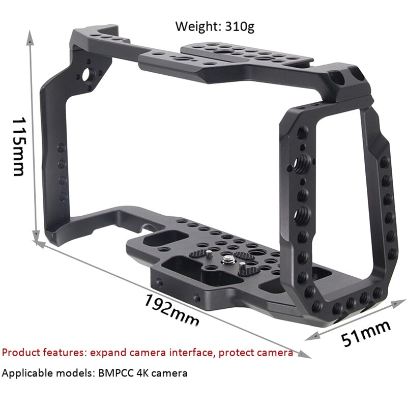Camera Cage for BMPCC 4K 6K Pocket Camera Form Fitting Cage DSLR Camera