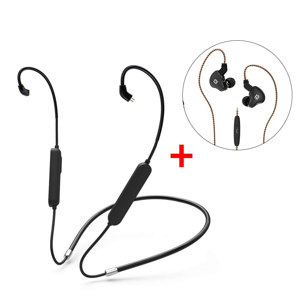 AK KBEAR S1 Bluetooth 5.0 Sports Bluetooth Upgrade Cable Wireless Headset Mate for KBEAR KS2 KB04 KB06 TRI I3: Black with mic cable