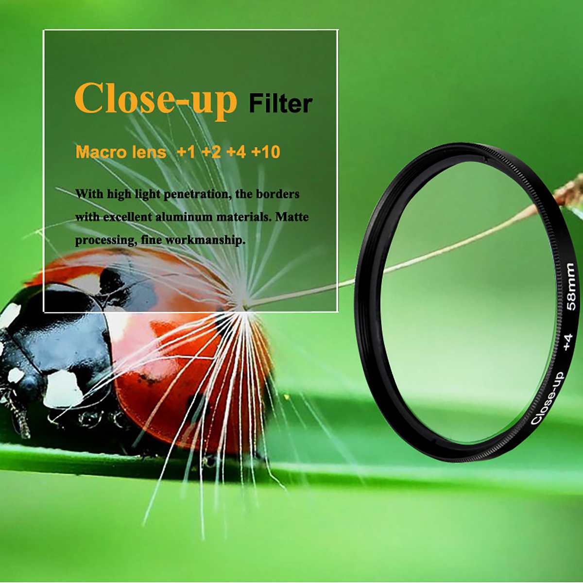 58mm kamera makro close -up filter linse kit  +1 +2 +4 +10 til canon eos 1200d 1100d 700d 650d 600d 550d 500 d 100d rebel  t5i t4i len