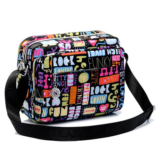 nylon casual 10 pocket super women's messenger bag small handbag: Colors of life