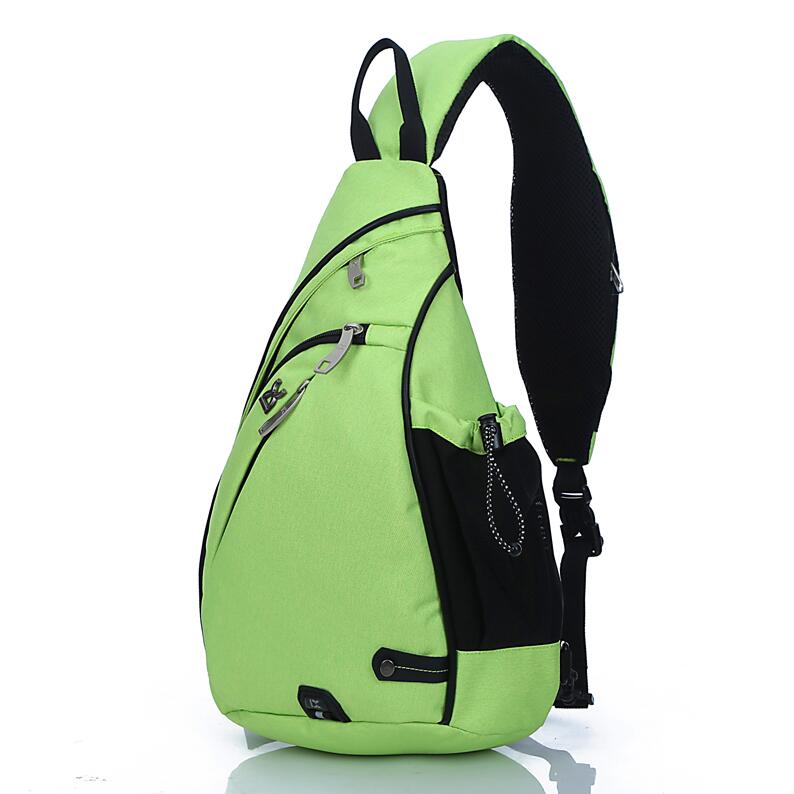 Brand Large Capacity Male Chest Bag Nylon Men School Bags Modern Shoulder Bag Unisex Crossbody Bags Messenger Pack: Green