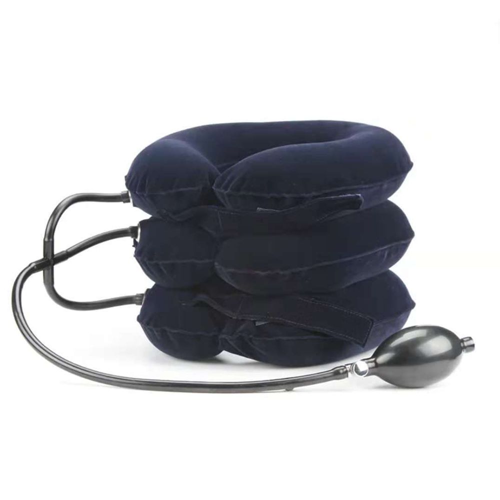 Collo cuscino gonfiabile collare trattore aria dispositivo di trazione cervicale supporto Vertebra ortopedica massaggio rilassamento Brace: blue