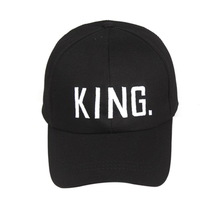 Queen King Angled Brim Embroidered Adjustable Cotton Hats Headwear OutdoorSportswear Accessories for Lovers