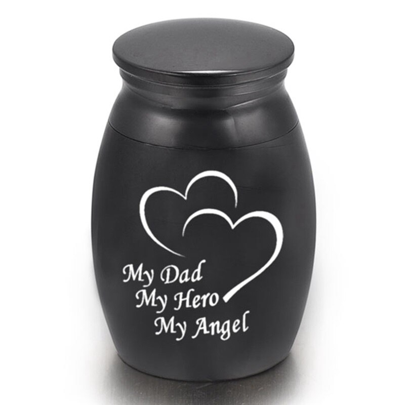 Cremation Ashes Urn Keepsake Casket Columbarium Pet Memorials Mini Size Pet Supplies Black Alloy Pet Urns for Dog Cat Bird Mouse: 01