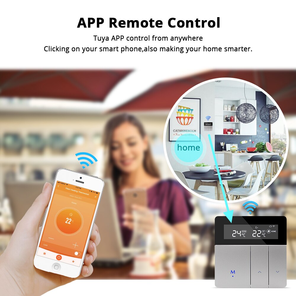 Zemismart Tuya wifi Thermostat for Electric Heater Water Radiant Floor Heating Alexa Google Home Enable Temperature Controlled