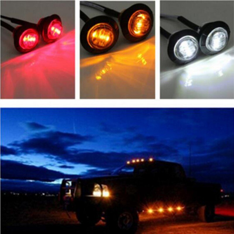 12V Trailer Led Side Marker Lights For Trucks Clearance Lights Amber Side Marker Round Truck Turn Signal Lamp