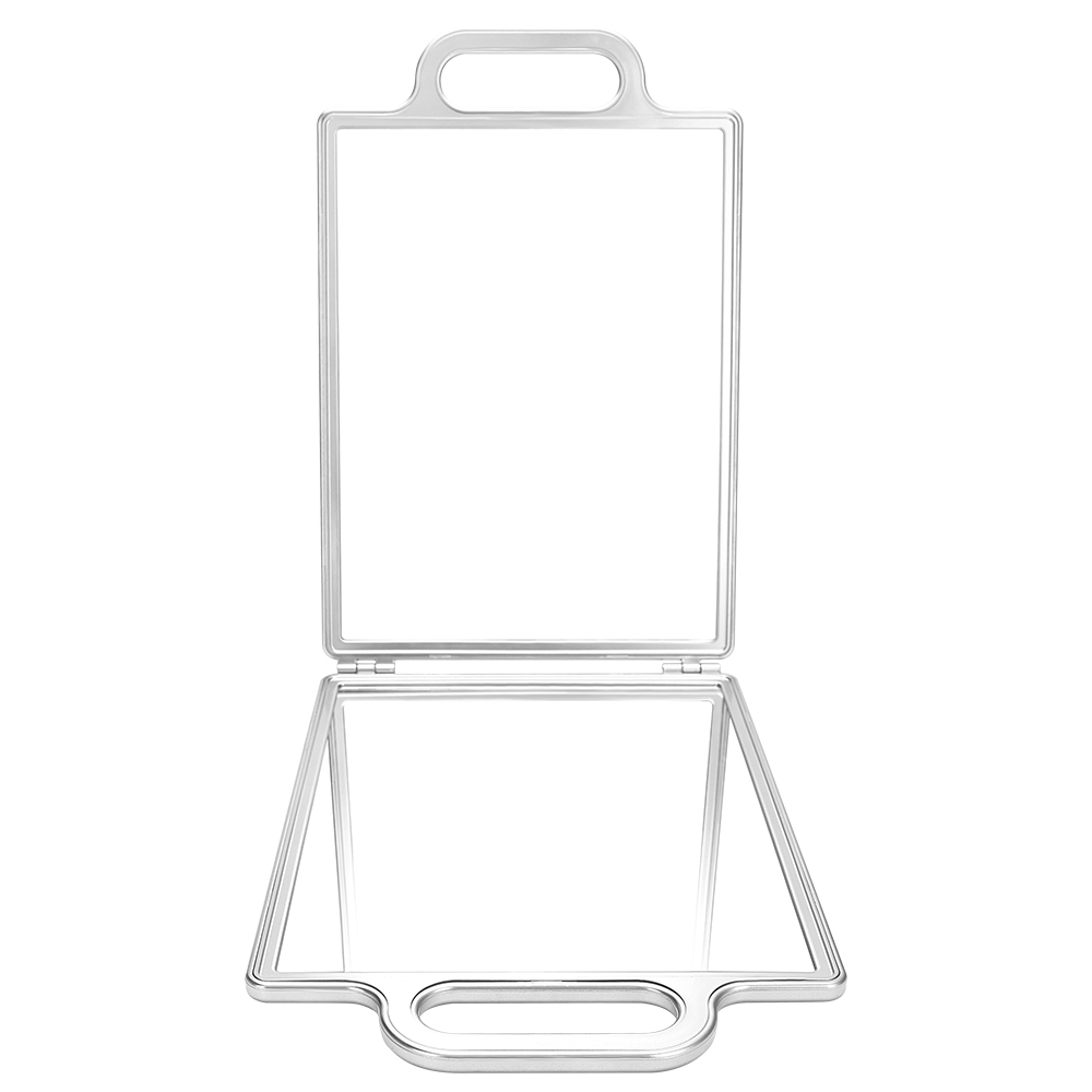 Espejo plegable de doble cara para barbería, espejo retrovisor para peluquero, espejo de peluquería portátil de mano con corte automático: Borgoña