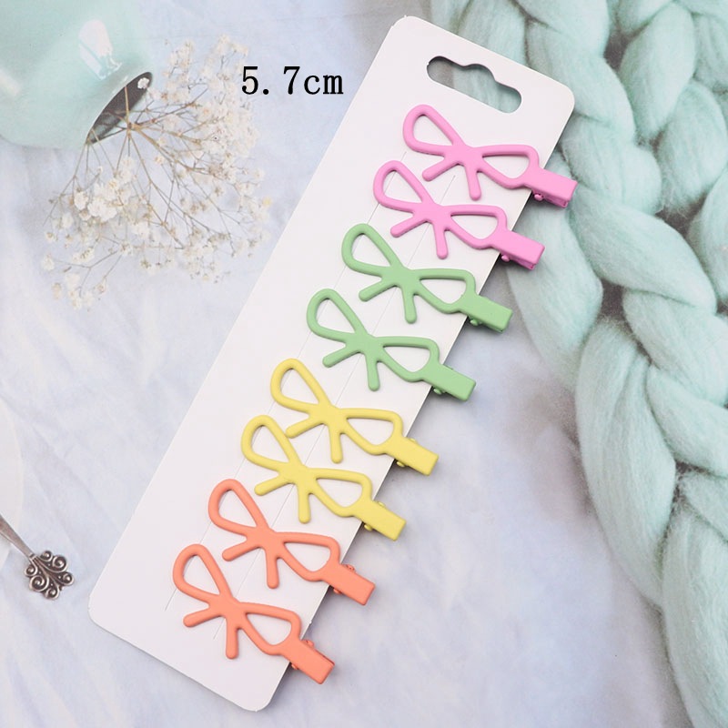 8 unids/set de pinzas para el cabello cuadradas ovaladas de estrella esmerilada Vintage para mujeres y niñas, horquillas de aleación encantadoras para adultos, pasadores dulces, accesorios para el cabello: Castaño
