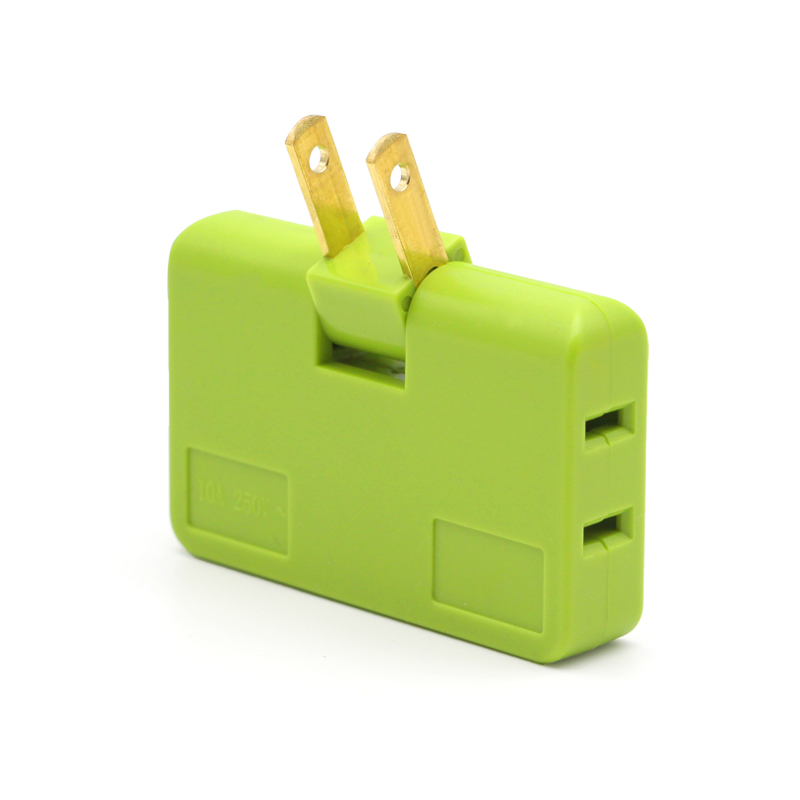 US Extension Plug Electrical Adapter 3 In 1 Adaptor 180 Degree Rotation Adjustable For Mobile Phone Charging Converter Socket: green