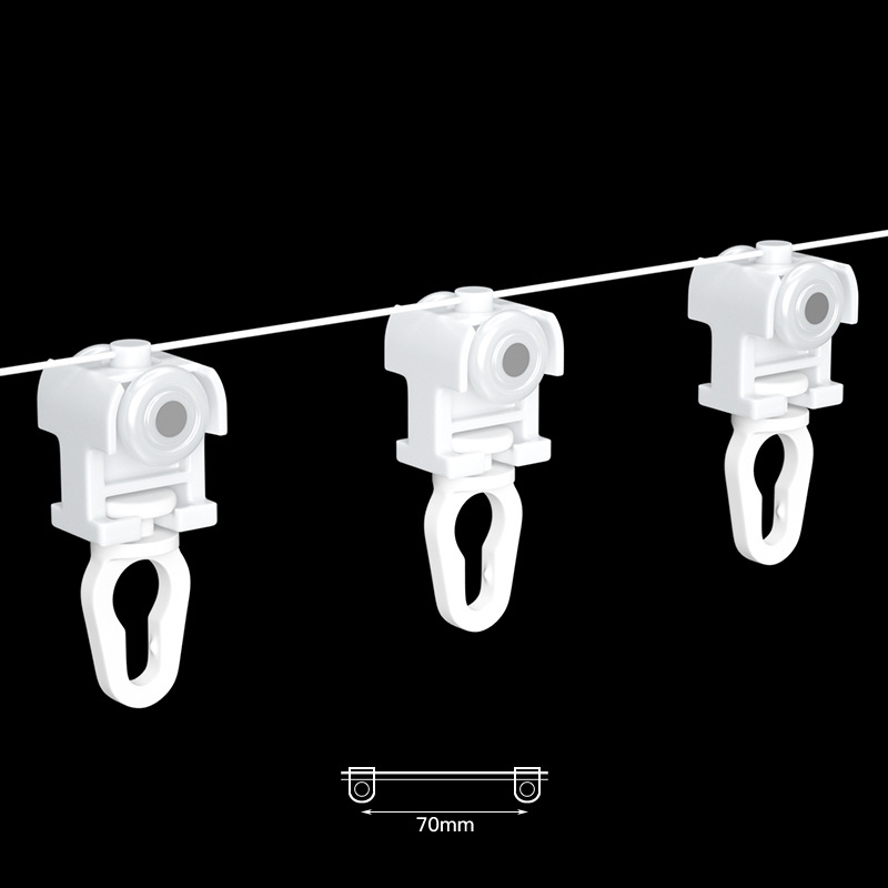 S Fold Snake Wave Curtain Line Runner , S Wave Curtain Rails Hook Used For Manual Rails,Electric Rod With Wheels: Red / 30-35cm