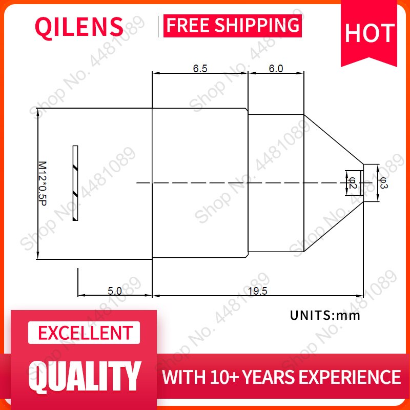 Qilens M12 Fl 15Mm Mini Pinhole Lens Voor 1/2.5 Ccd Met F1.6 Mini Cctv Hd 2.0 Megapixel Voor Beveiligingscamera &#39;S