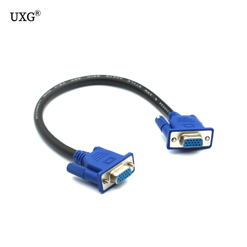 0.3m 1.5M 3m VGA Naar VGA Kabel 15 Pin Man Op Man Vrouw Uitbreiding Converter Kabel voor Computer monitor Projector PC TV Adapter: WHITE / < =0.5m