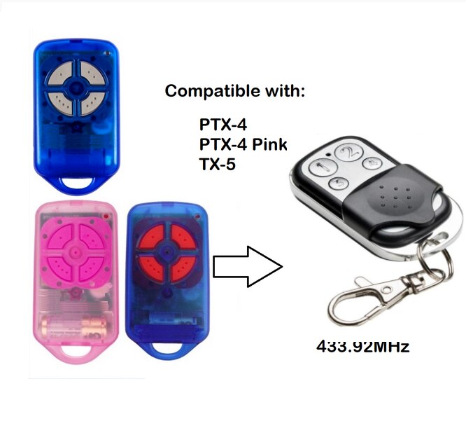 for PTX4 Garage Gate Door Remote GDO 2v5/2v6/2v7/4v3/4v4/4v5/4v6/6v1garage door opener: Pink