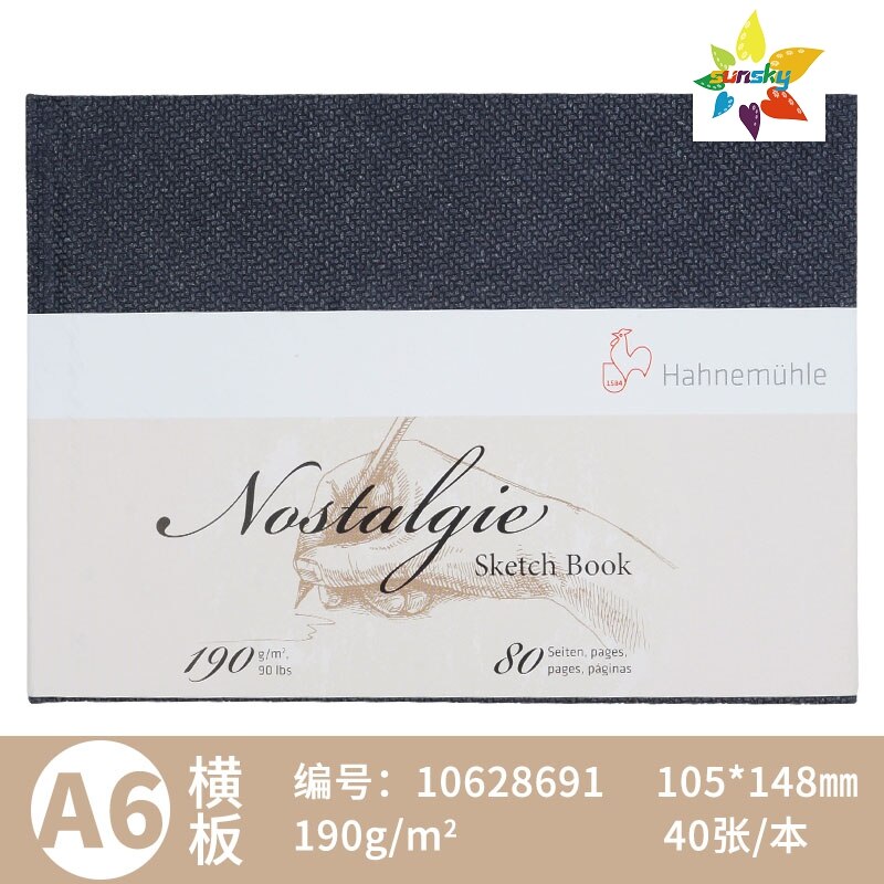 Hahnemuhle – carnet de croquis de Nostalgie, papier blanc naturel, 190g/m2, bianco naturel, 80 pages, éveille, se sent à la fois solide et flexible: 10628691