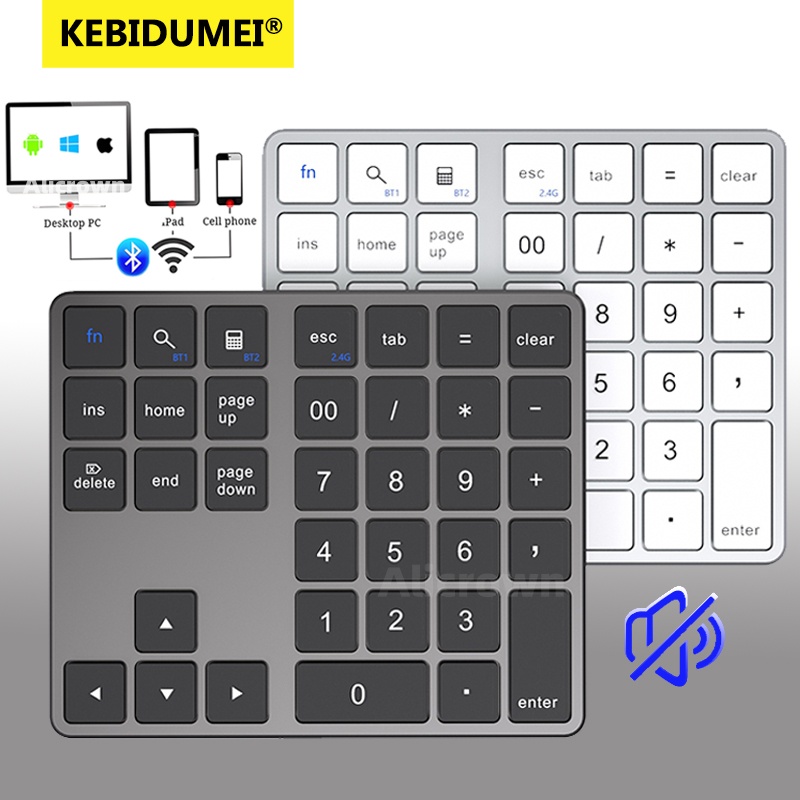 35-Tasten Dual-Bluetooth-Zahlentastatur 2,4 G kabellos Pad Dünne wiederaufladbare Tastatur für PC IOS Android Fenster Digital Klaviatur