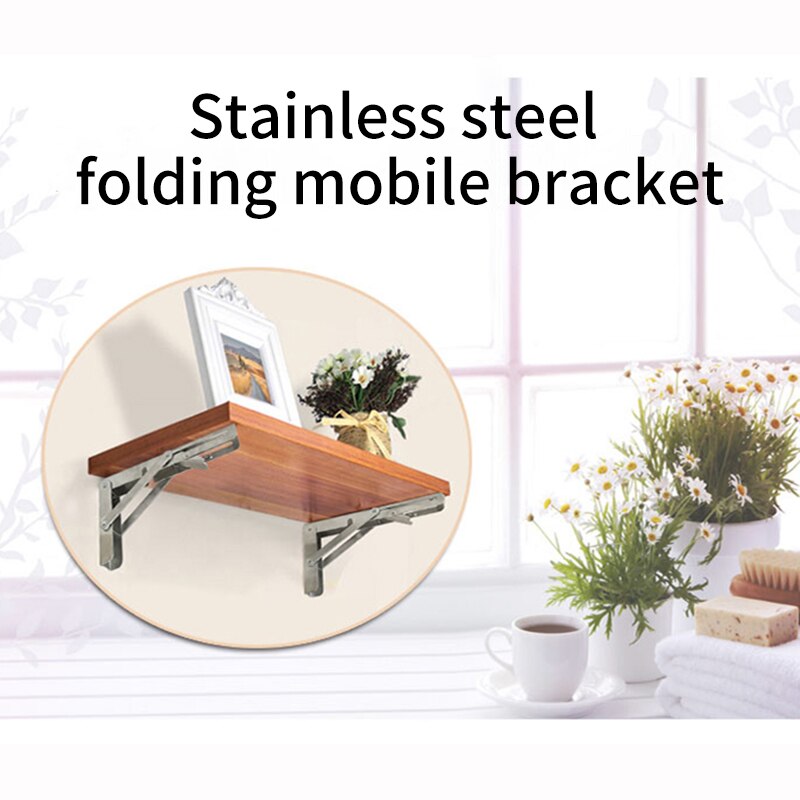Stainless steel triangle bracket bracket furniture hardware household floor panel drag rack wall partition folding bracket