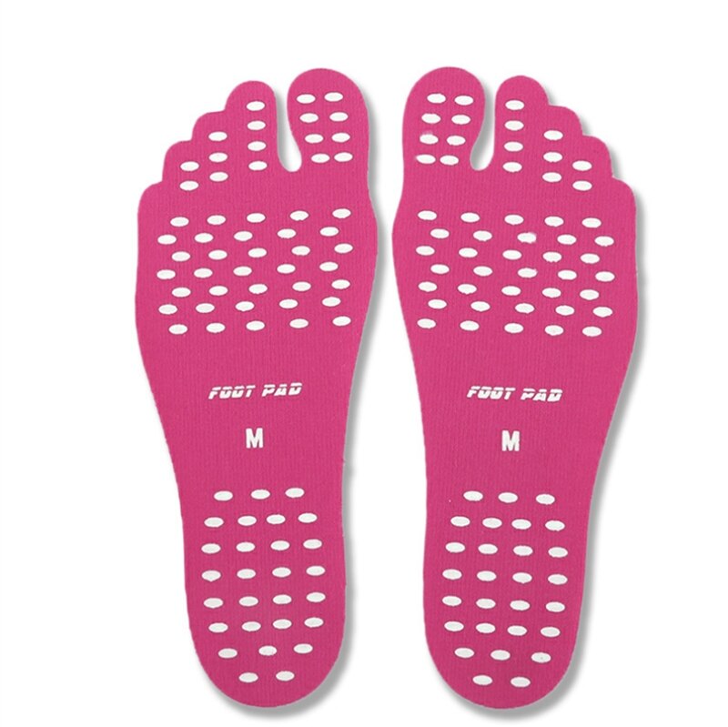 Plantilla invisible antideslizante para la playa, etiqueta para exterior, zapatos, Pearse en las suelas, almohadillas adhesivas de Yoga para los pies, Nakefit Unisex: Rojo rosado / S