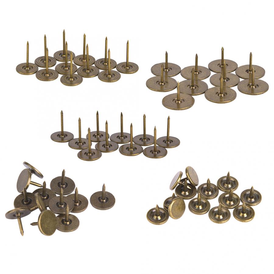 100 Stuks Bekleding Nail Platte Kop Cyaan Brons Iron Decoratieve Pin Sofa Meubels Bekleding Nail Tekening Pin Accessoires