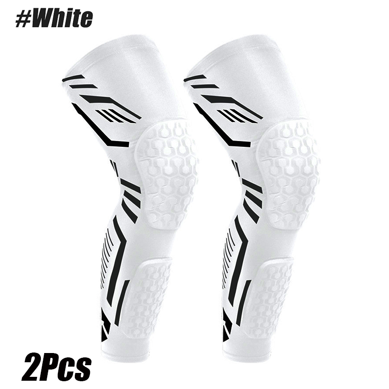 1/2PCS Knee Calf Padded Compression Leg Sleeve Thigh Sports Protective Gear Shin Brace Support for Football Volleyball Soccer: M / Brown