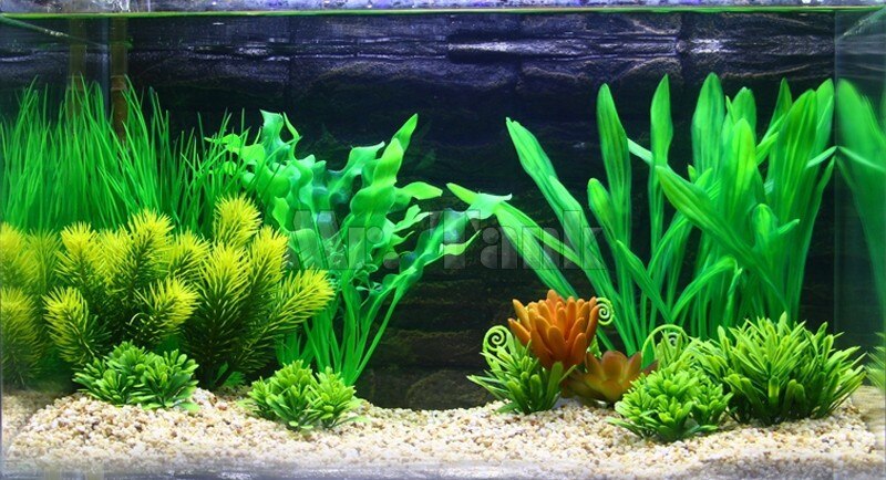 Mr.Tank 13pcs/set Aquarium Plants Package Plastic Artificial Aquatic Fish Tank Landscape Decorations Simulation Water Plants Set