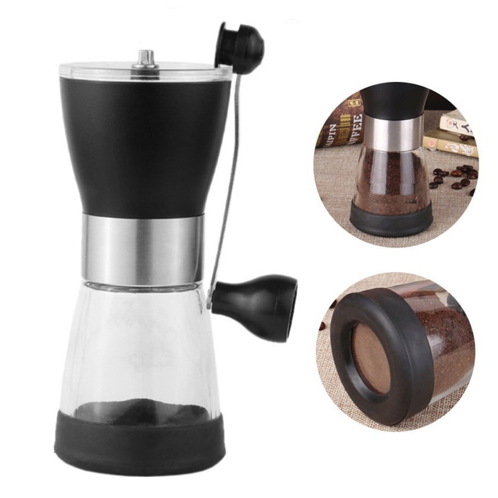 Håndkvern manuell kaffekvern plast kaffemaskin håndkvern til kaffebønne keramisk slipekjerne vaskbar kvern