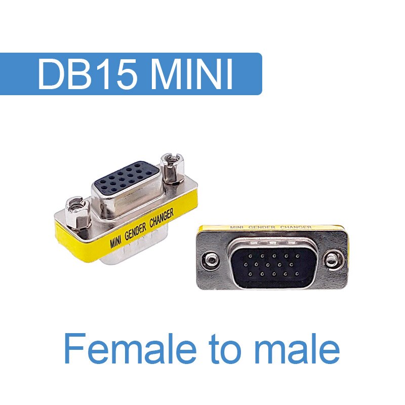 DB9/DB15 MINI Gender Changer adapter RS232 Com D-Sub to Male Female VGA plug connector 9 15pin: DB15 Female Male