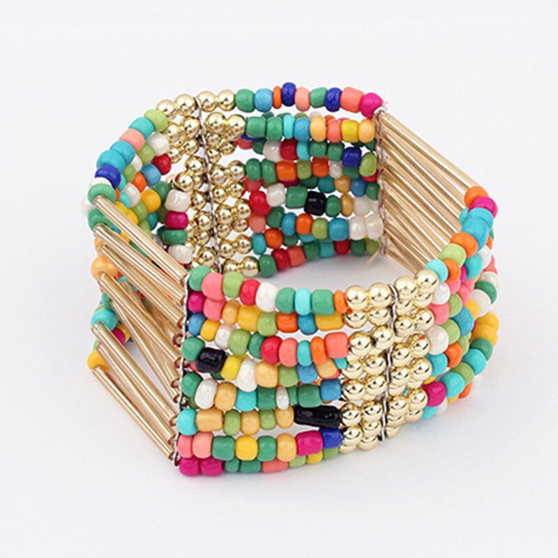 1 pc Böhmischen Stil Charming Multilayer Perlen Armband Frauen fein Schmuck arty Heißer: Multi Color