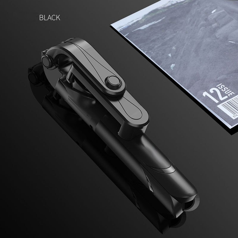 Bluetooth kontrol selfie stick stativ 360 ° controller fjernbetjening fotografi selfie stativ artefakt stang foldbar til alle mobil telefoner: Sort