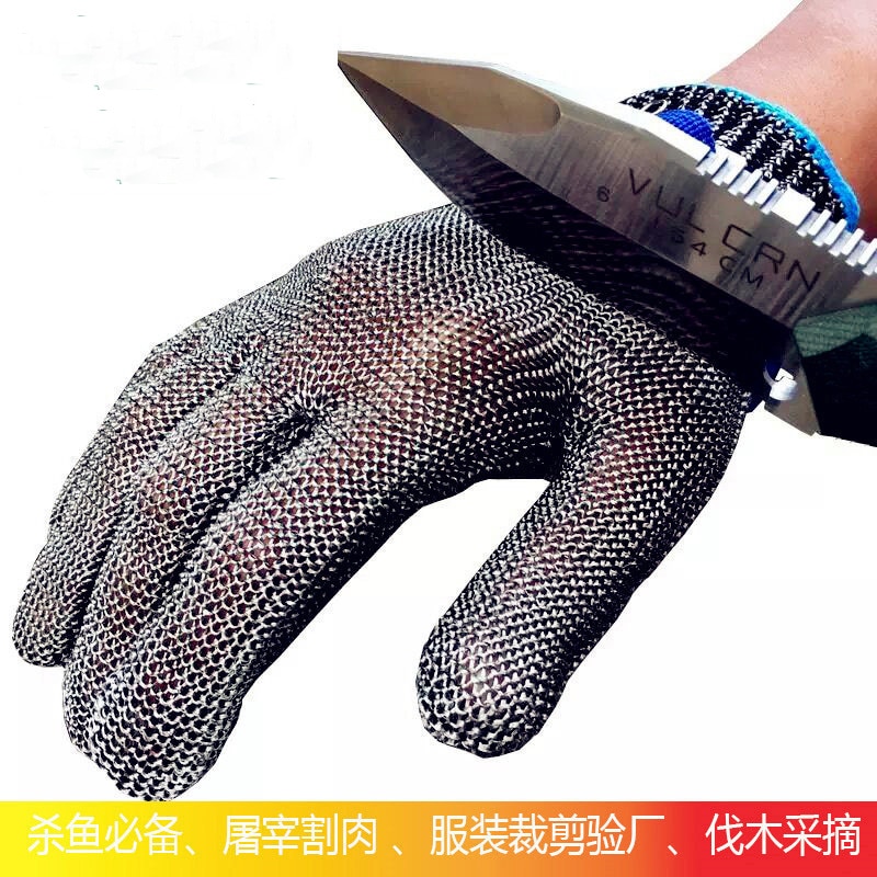 100% Rvs Butcher Beschermen Vlees Handschoen Anti-Snijden Staal Handschoenen Bescherming Grade 5 Handschoenen