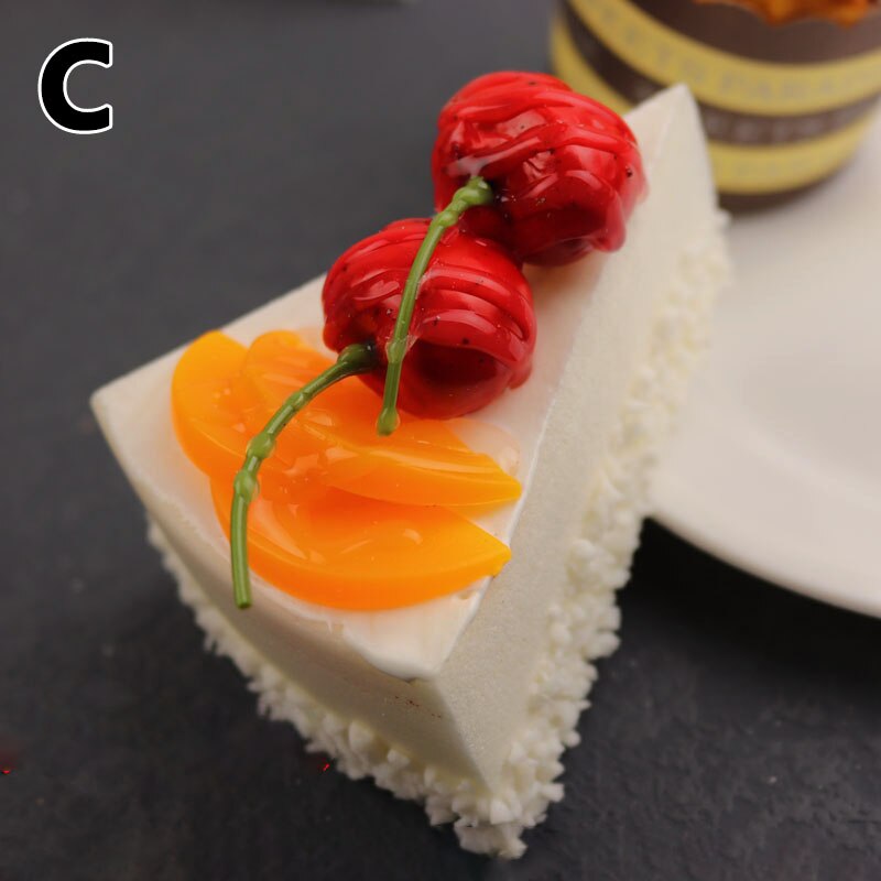 Cake Display Model Simulation Fruit Cake Srtawberry Cherry Chocolate Cake Model Party Decorations Photography Prop Shop Ornament: C