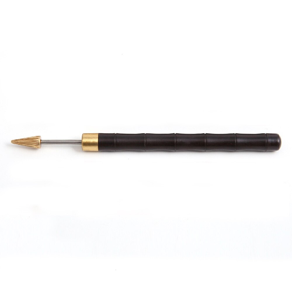 Pluma de aceite con borde de cuero, aplicador de pluma de tinte de borde rápido, herramientas de cuero, herramienta de tinte de borde artesanal: Ebony gold Head