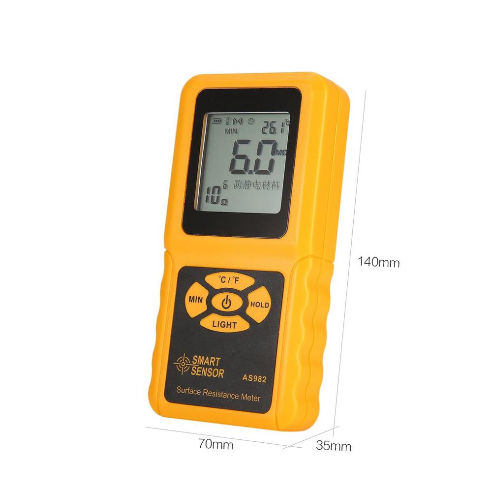 Portable surface resistance meter tester Handheld Earth Resistance Meter Data Holding function LCD display