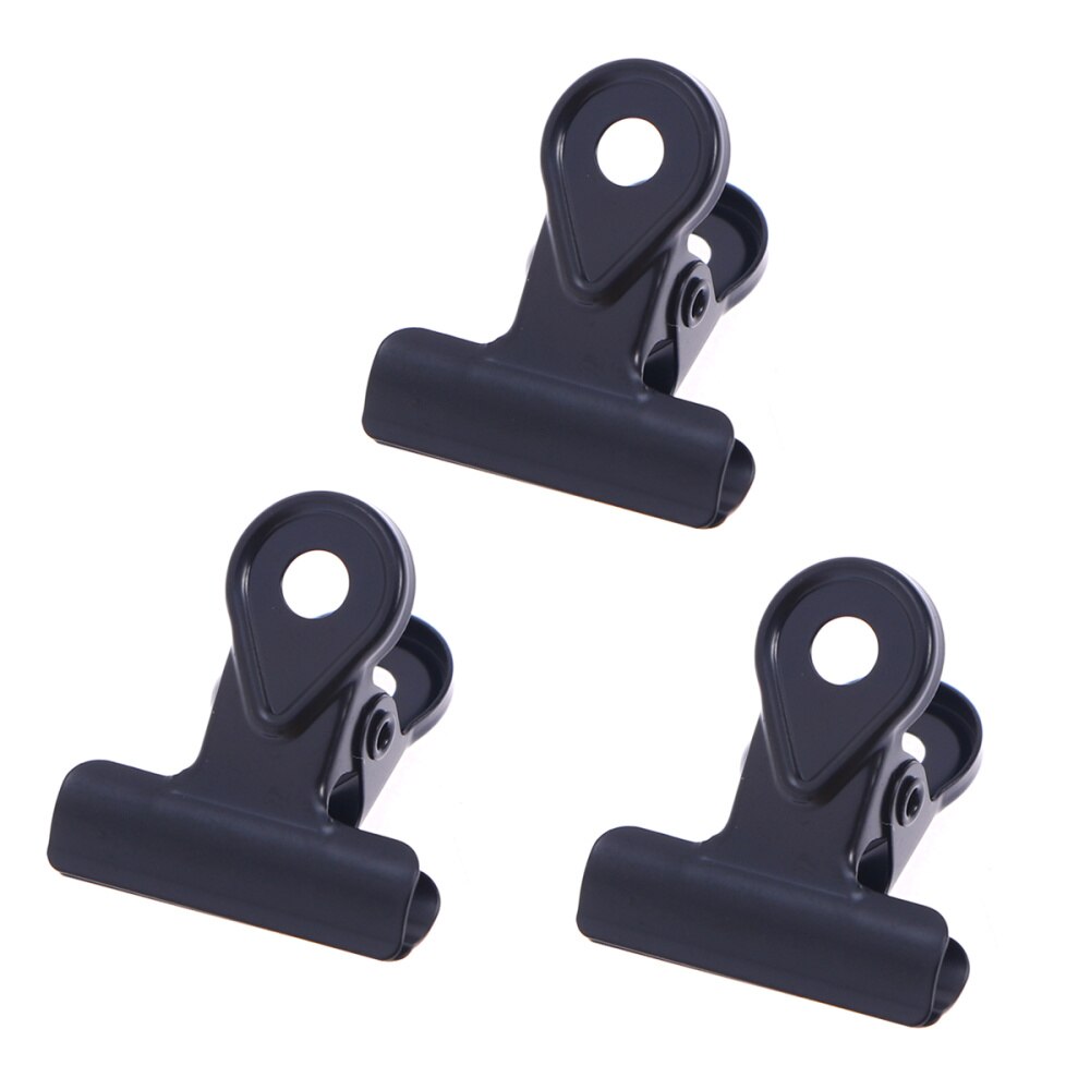 20PCS Metal Hinge Clips Binder Clips Paper Clamp Copper Bulldog Paper Clips - Black (20MM): Black