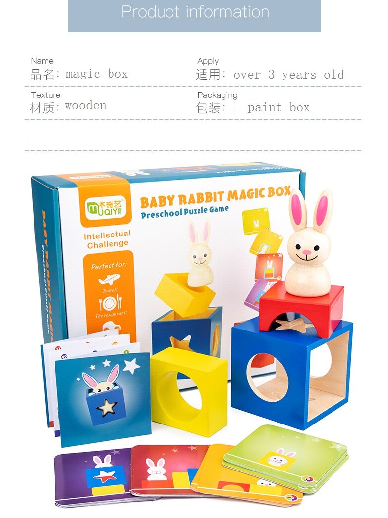 Holz kaninchen baby intelligenz magic box baby der interaktion frühen lehre spiele intelligenz spielzeug Frühen bildung smart