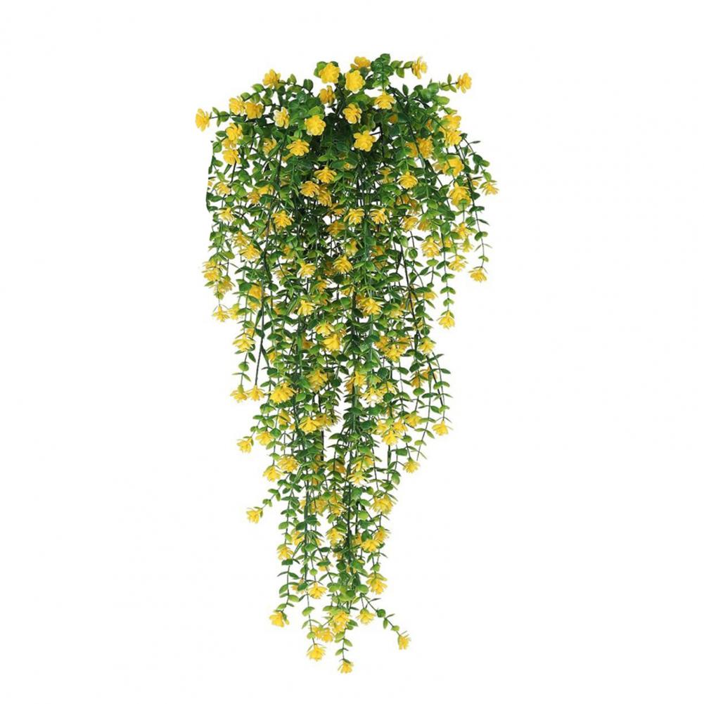 Hängende künstliche Blumenrebe, künstliche Hängeblumen, realistische künstliche Eukalyptus-Blumengirlande für Zuhause, Hochzeit, für Höhle Innenbereich: Gelb