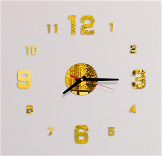 Unique Digital 3D Stereo Wall Clock Wall Sticker Modern Wall Clock Watch DIY Decorative Wall Clock Art Sticker Decal Home Decor: B-Gold