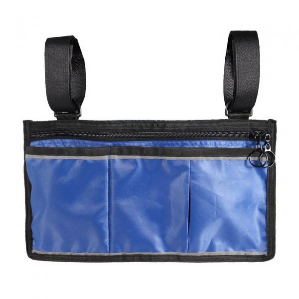 1pc Rollstuhl Seite Tasche Rollstuhl Rucksack Armlehne Tasche Gehhilfe Oxford Leichte Hängen Tasche Wasserdicht für Rollstuhl: Blau