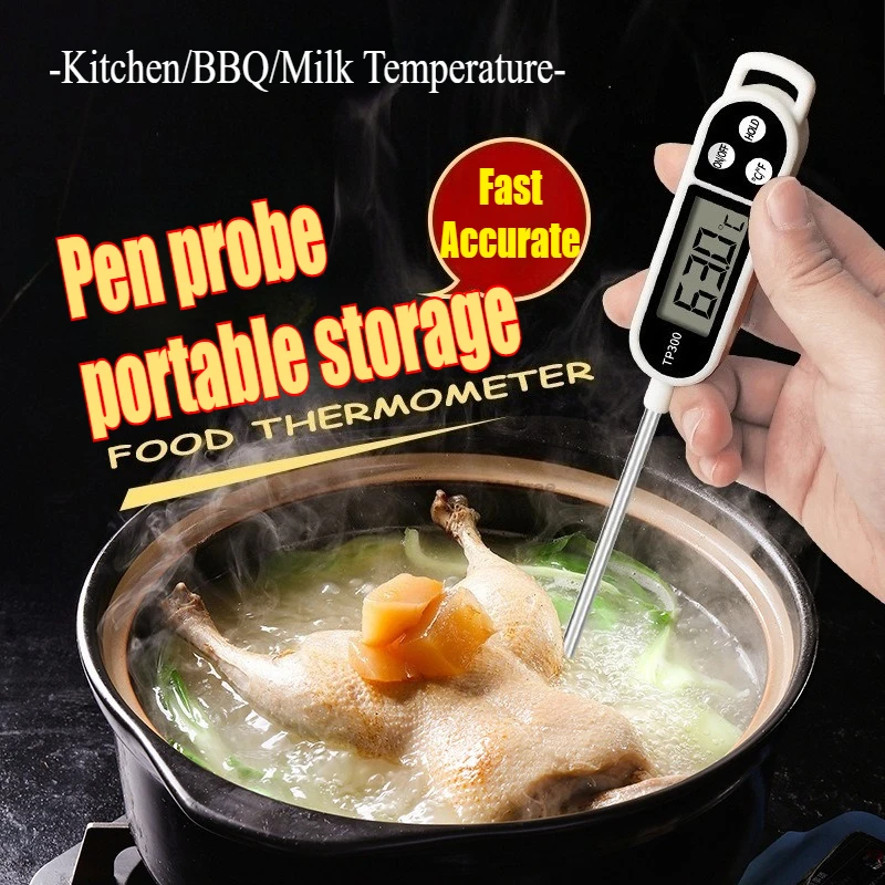 Probe Type Food Electronic Thermometer Kitchen Digital Thermometer for Meat Milk Cooking Food BBQ TP300 Temperature Gauge Tool