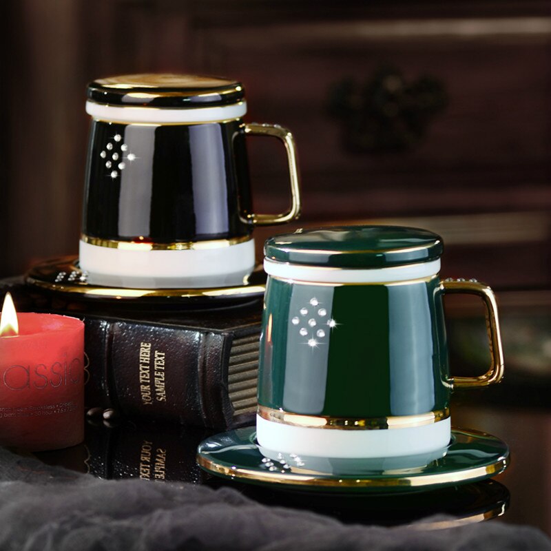 Stort kaffekrus med låg ske morgenmad simpelt kontor kaffekrus genanvendeligt nordisk isoleret taza selvomrørende krus  xx60cm