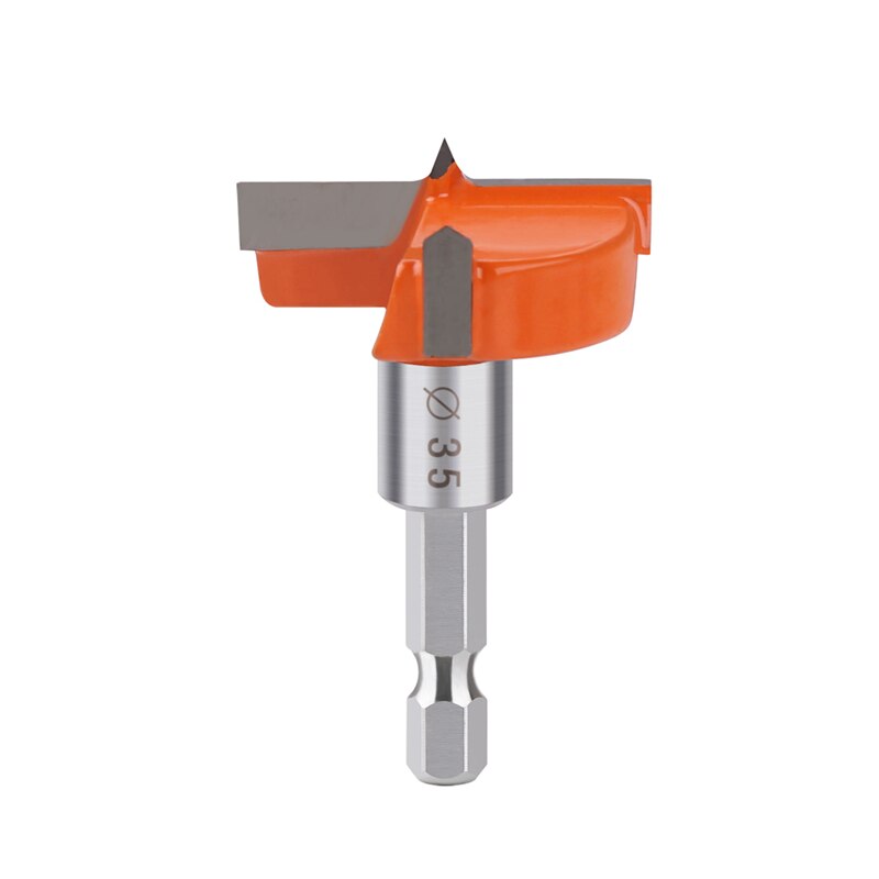 16-35Mm Tungsten Carbide Hout Scharnier Boring Boor Forstner Gatenzaag Met 1/4 Hex schacht Voor Plactic Hout: 35mm