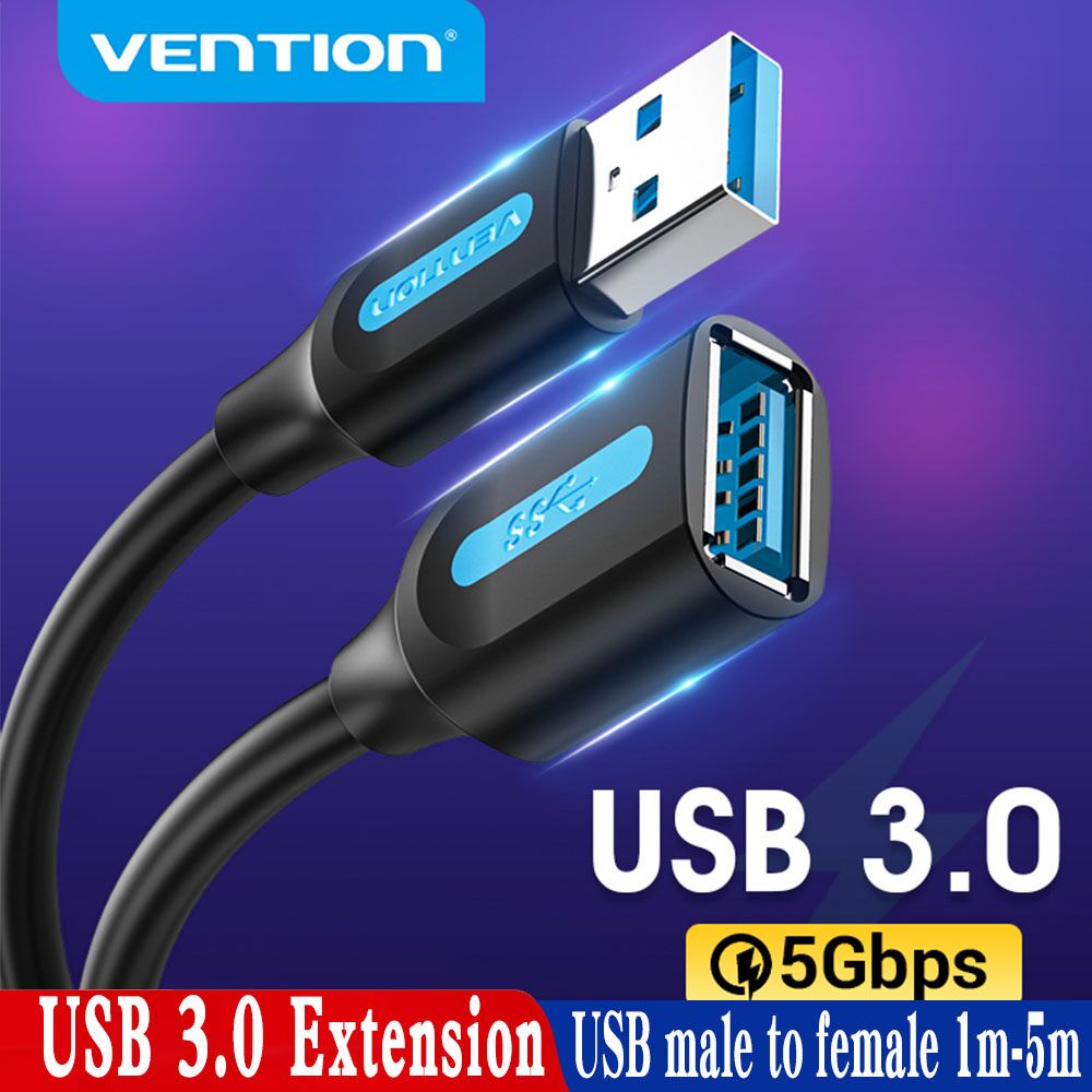 Vention USB 3.0 2.0 Extension Cable Extender Data Cord male to female for PC Smart TV box One SSD Fast Speed USB Cable Extension