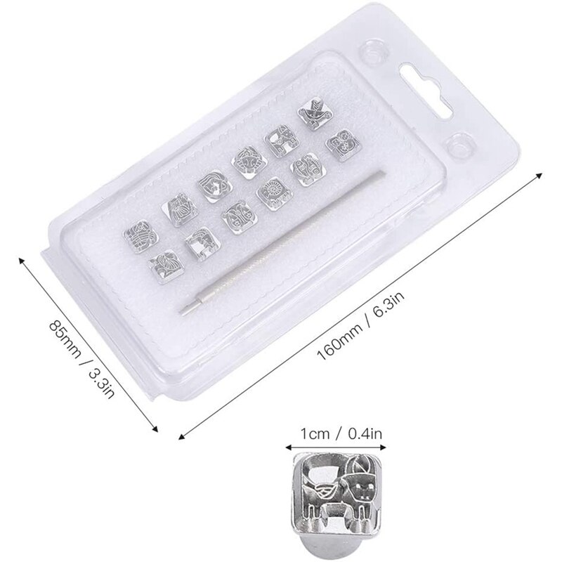 Stempelen Punch Tool Diy Leather Craft Stamper + 1Pc Handvat