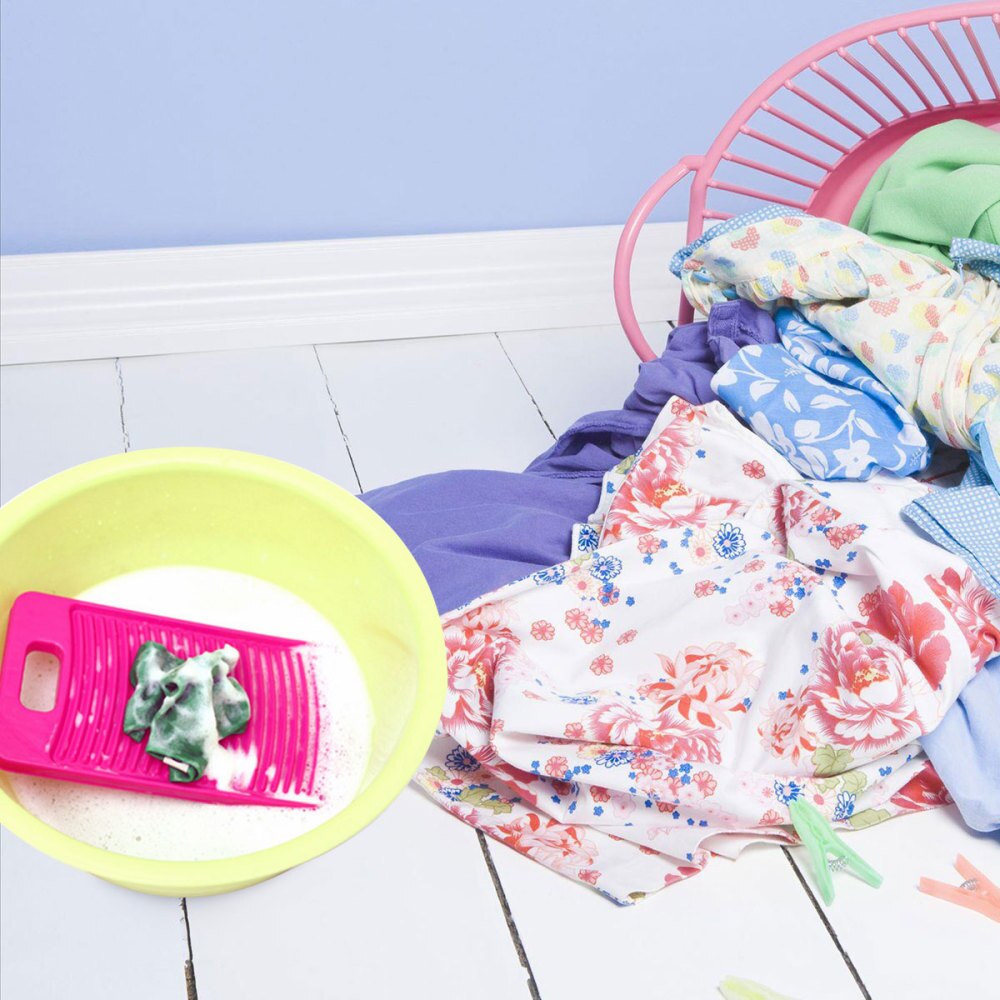 Non-slip Washing Washboard Home Washing Scrubbing Board Laundry Washboard for Home (Blue): Rosy