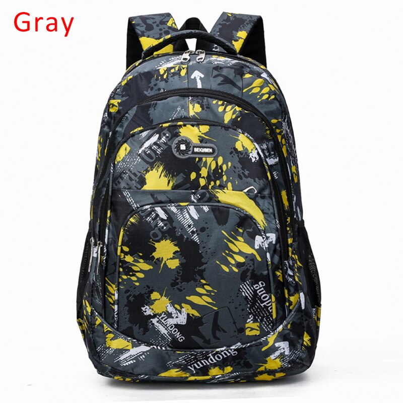 Camouflage sacs d'école sac à dos pour adolescents garçons filles ordinateur portable sac à dos mâle voyage sacs à dos décontractés lettre impression livre sac: B