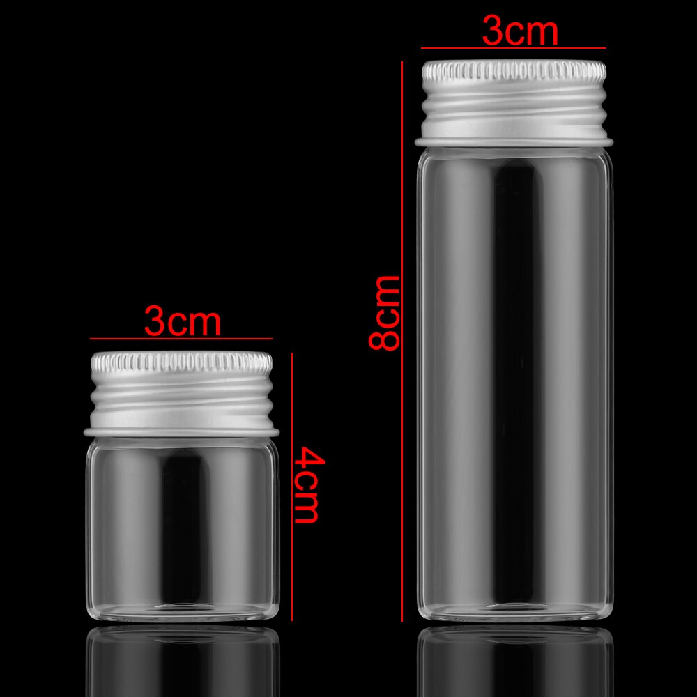 5Pcs Small Drift Bottle Glass Jars Decor Aluminum Cap Bottle Rainbow Wishing Bottle DIY Containers Mini Message Vials Ornaments