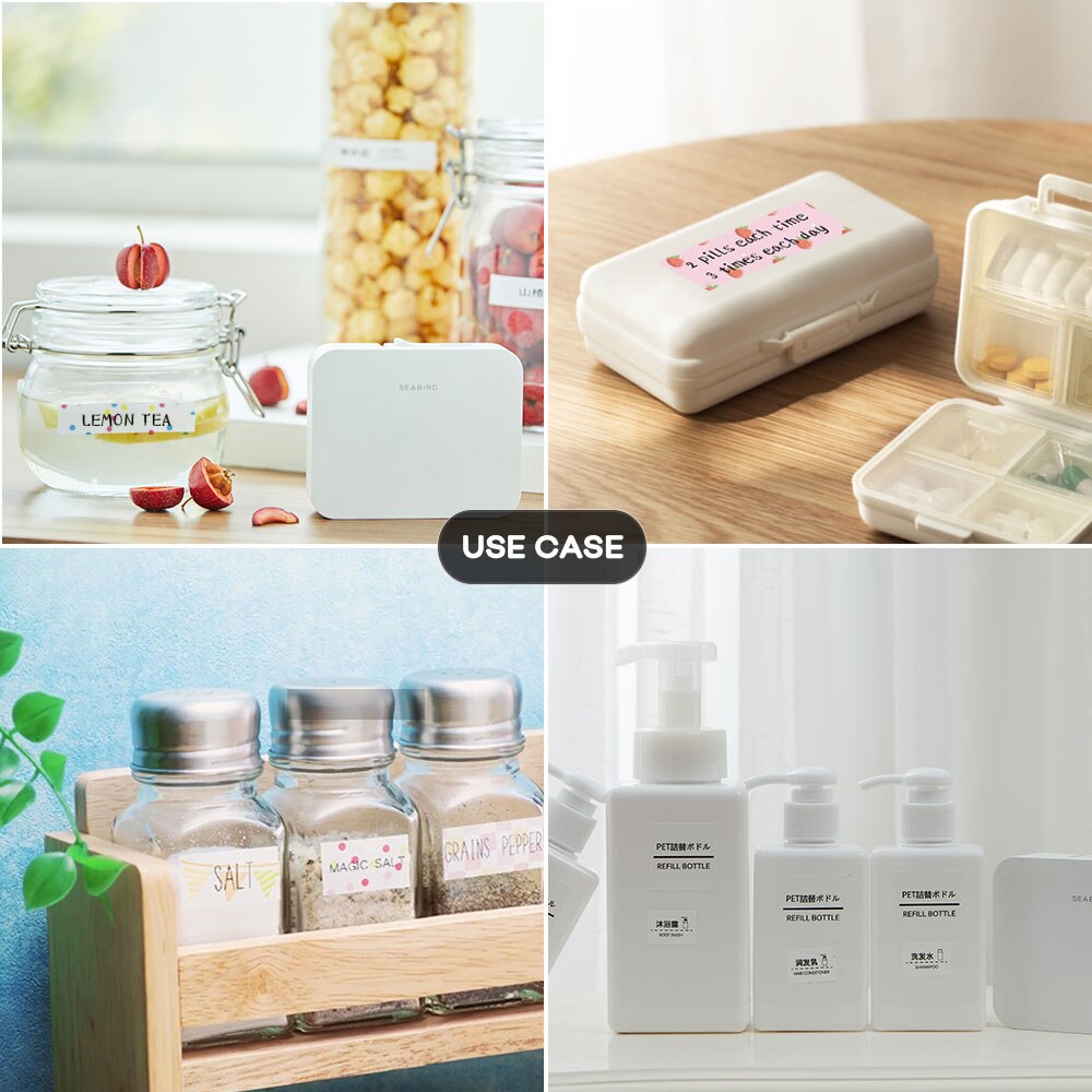 15mm*6meters Thermal Label tape Mini cute sticker for Seabird Label Printer use and office home