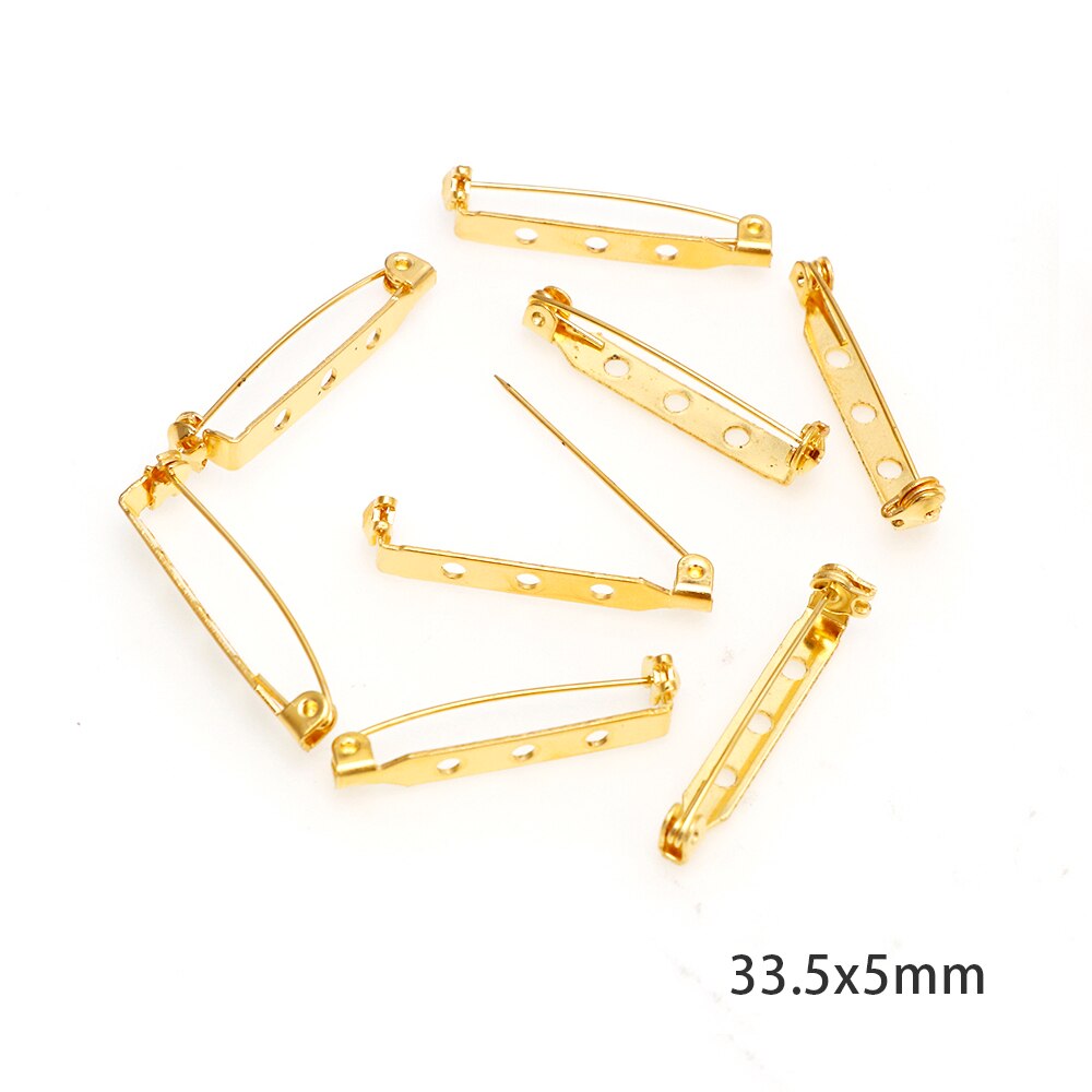 20pcs 20/25/32/38/mm Safety pin brass rotating lock brooch badge brooch with hole pins Brooch Base Metal Pins: Dark Grey