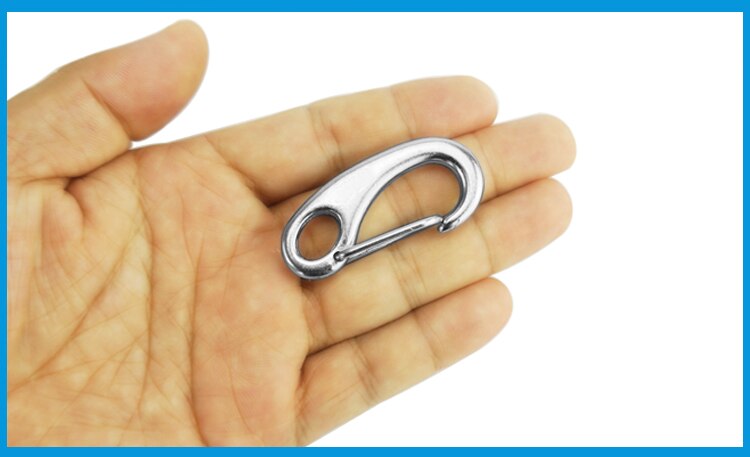 Boat Marine Stainless Steel Egg Shape Spring Snap Hook clips Quick Link Carabiner Buckle eye shackle Lobster Claw outdoor