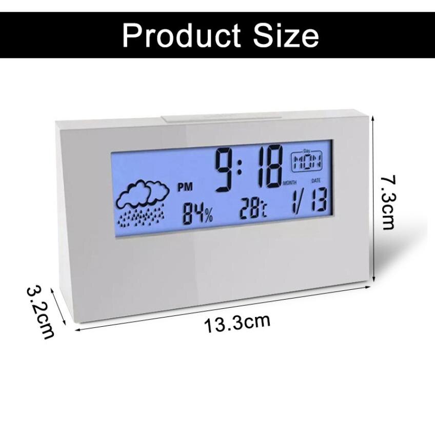 Modern Multi-function Digital Alarm Clock With Calendar Weather Map Temperature and Humidity Display Desktop Electronic Clock